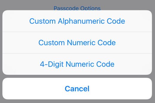 Passcode Options
