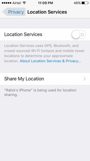 Turn Off Location Tracking