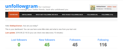 Unfollowgram Dashboard