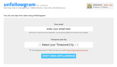 Unfollowgram Screen