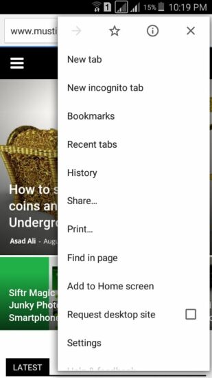 Desktop Version Android Google Chrome