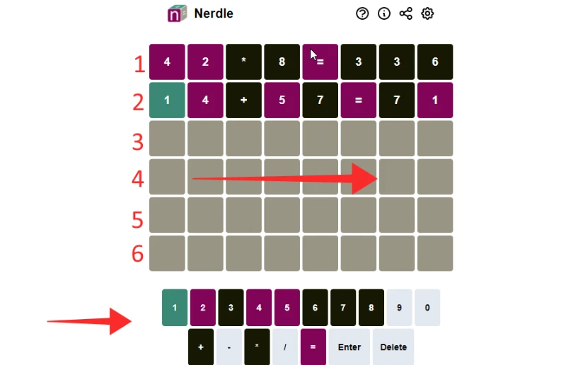 How to make a “guess” on Nerdle?